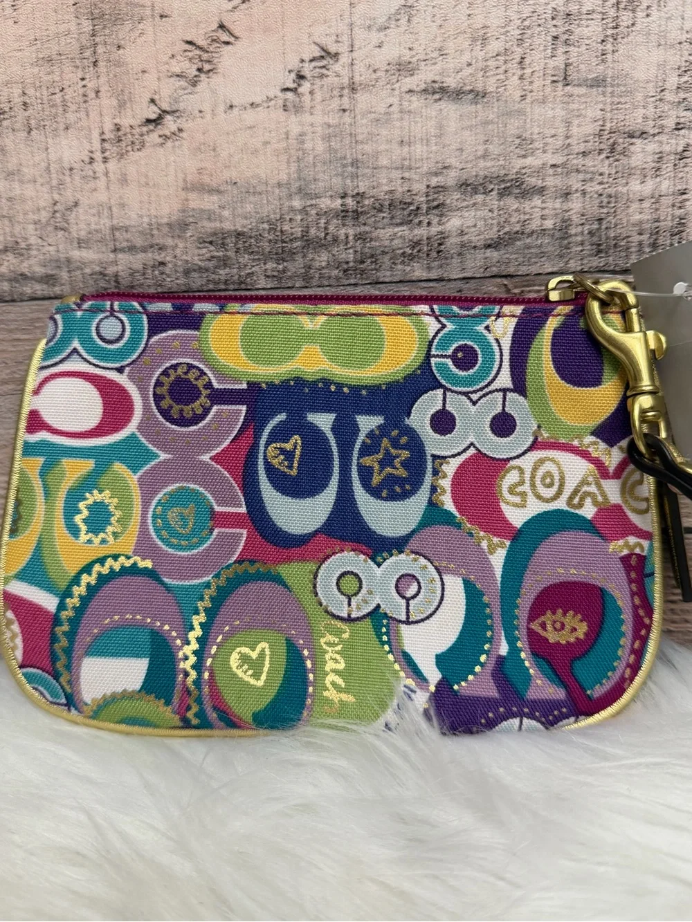 Coach Poppy Graffiti Signature Print Wallet N/A
